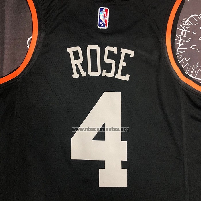 Camiseta New York Knicks Derrick Rose NO 4 Select Series Negro